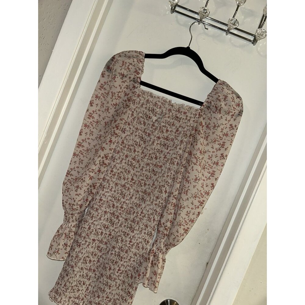 Princess Polly Smocked Puff Sleeve Cottagecore Boho Chic Bodycon Dress Size 2 - Picture 4 of 6